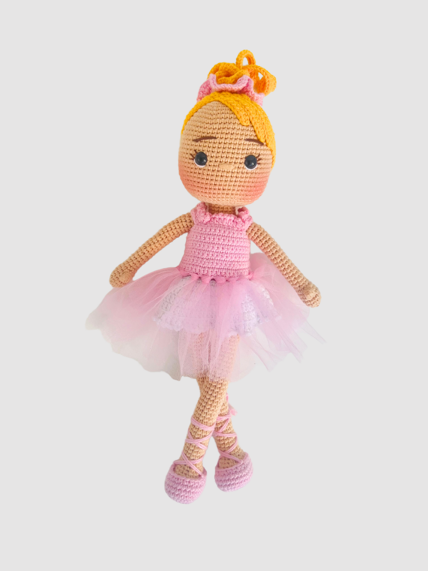 Puppe Ballerina, 30cm, schwarz/rosa