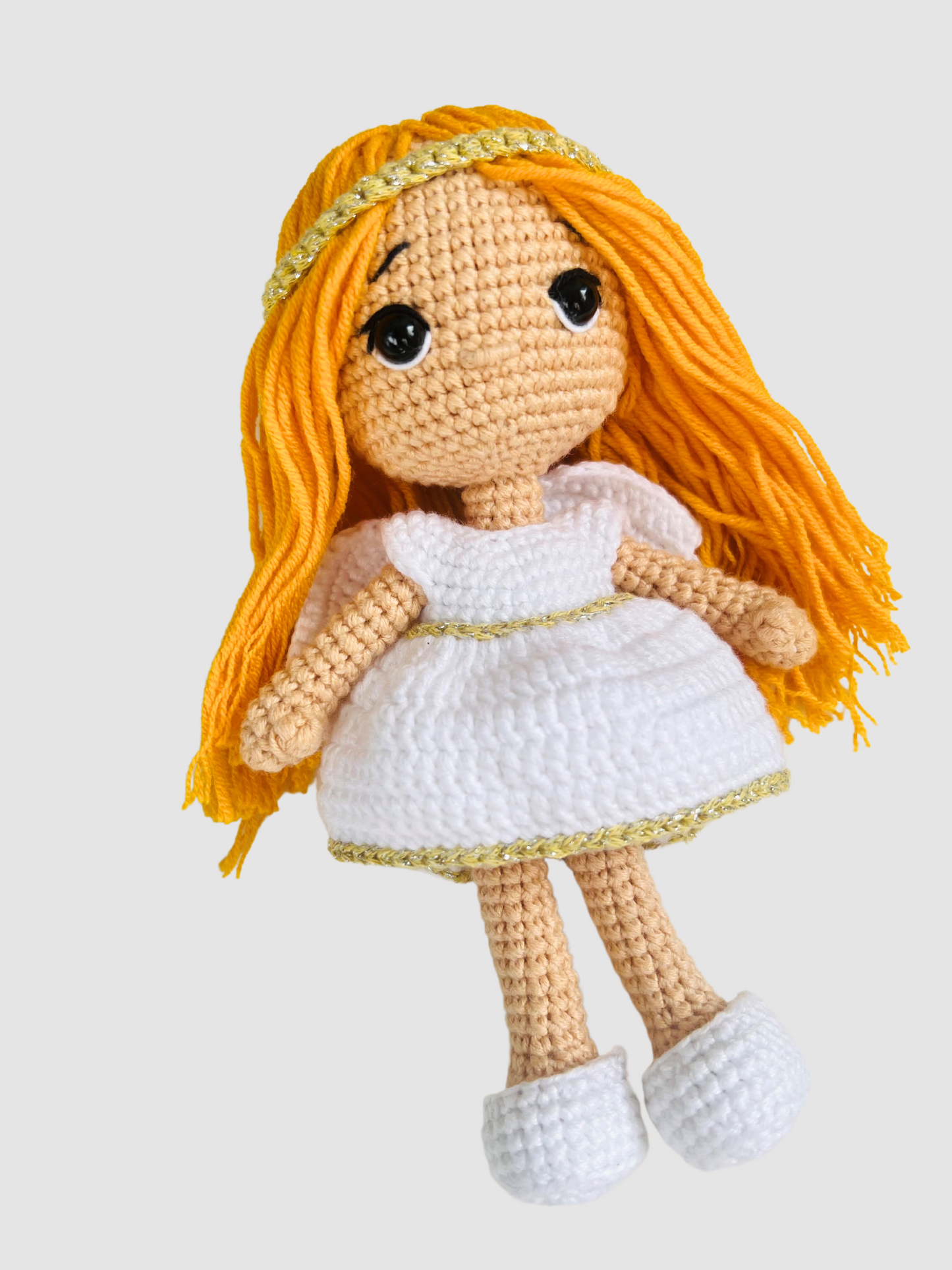 Puppe Engelchen, blond/braun, 18cm