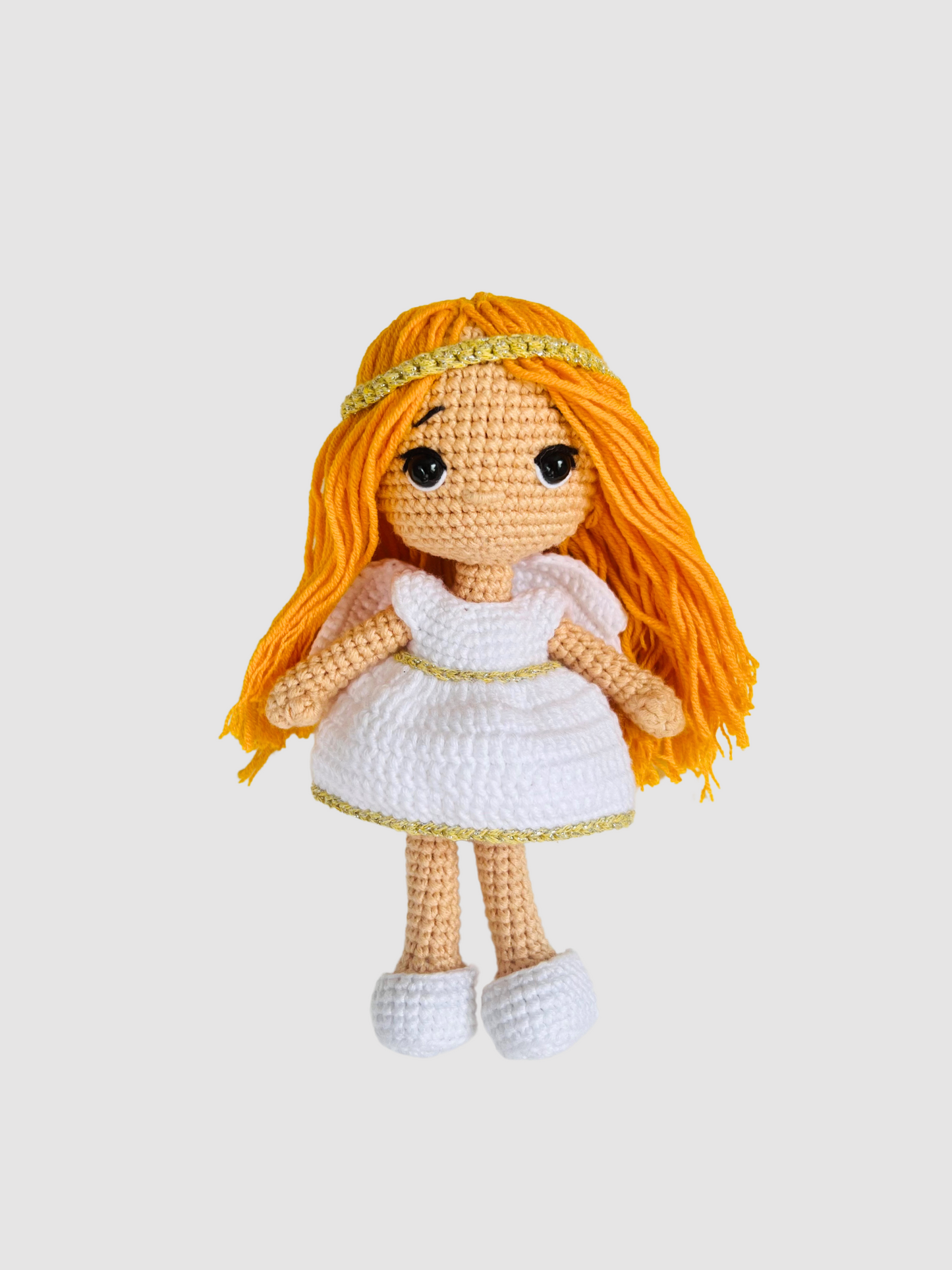 Puppe Engelchen, blond/braun, 18cm