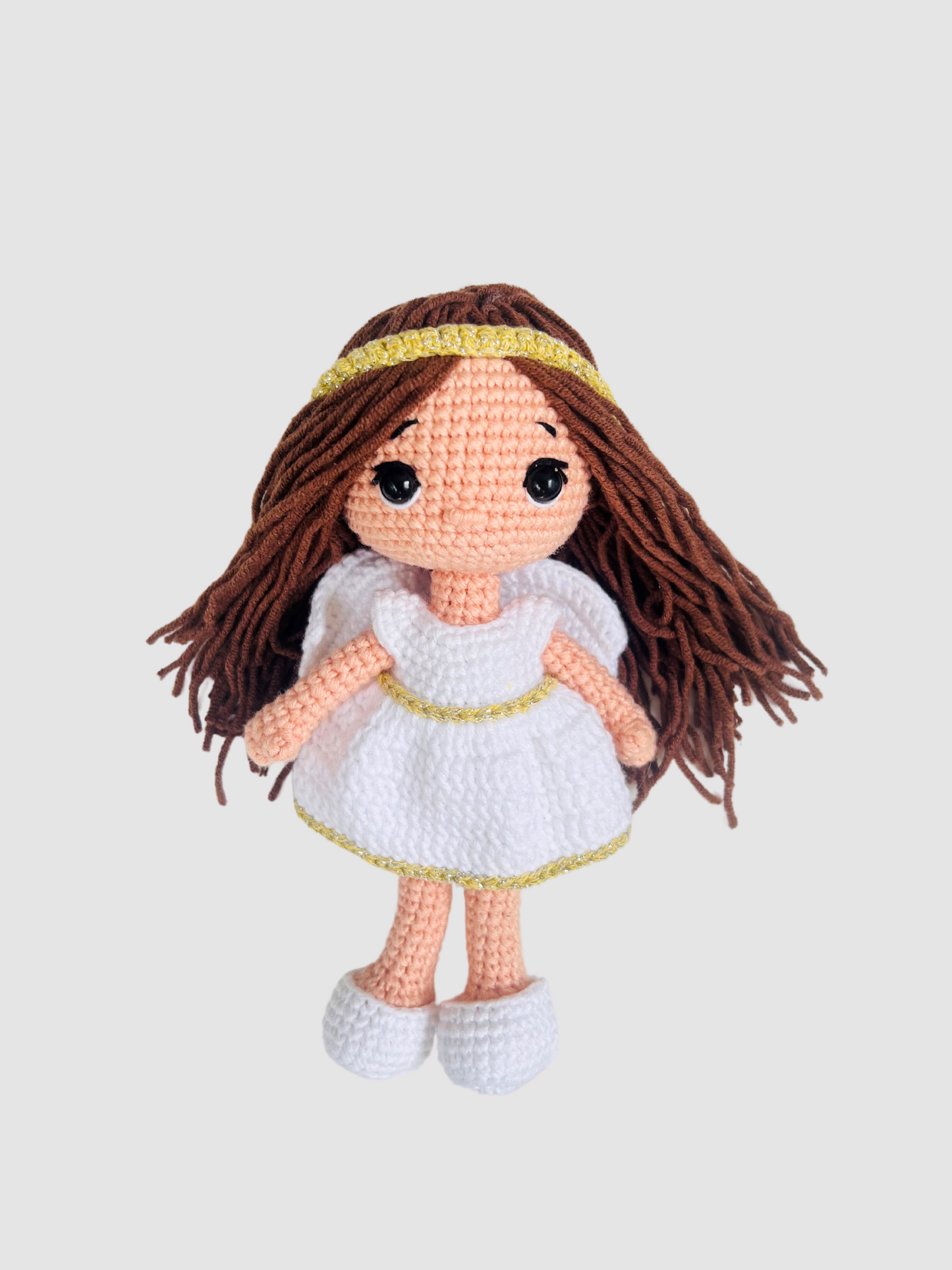 Puppe Engelchen, blond/braun, 18cm