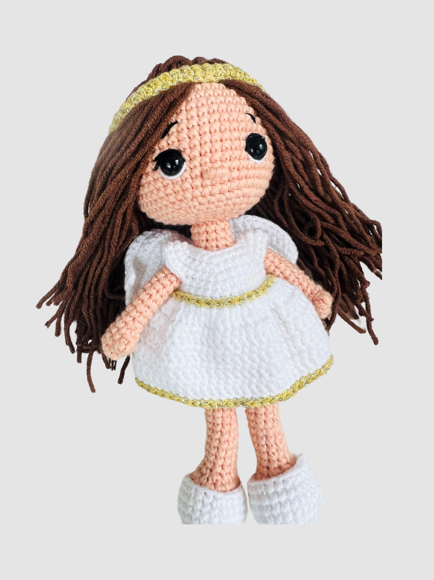 Puppe Engelchen, blond/braun, 18cm